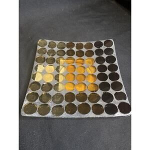 Glass Mosaic Pillar Candle Holder - 3”x3” Or 3”x6” Candle - NEW w Original Tags